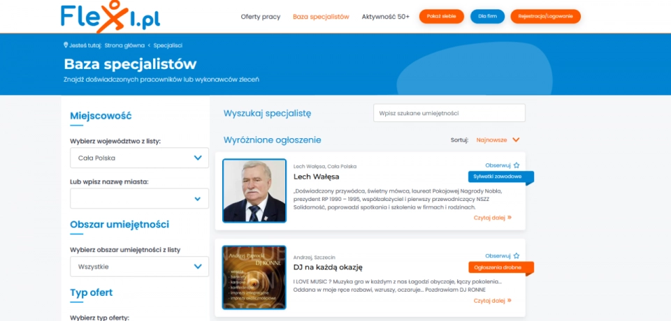 Specjalista pilnie potrzebny, czyli Baza Specjalistów Flexi.pl