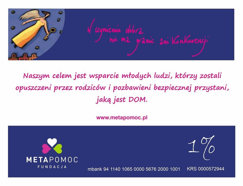Przekaż 1% podatku dla Fundacji METAPOMOC.