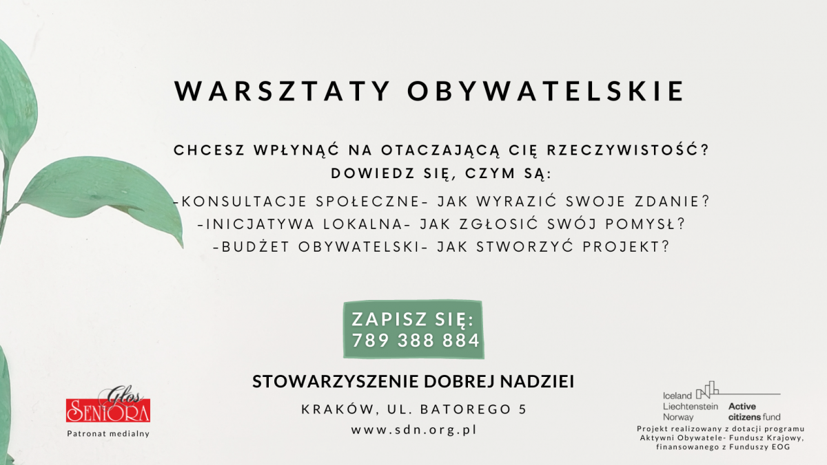 Warsztaty obywatelskie dla Seniorów